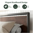 thumbnail image 5 of Amolife King Size Bed Frame, Heavy Duty Metal Platform Bed with Wooden Headboard & Footboard, Mahogony, 5 of 9