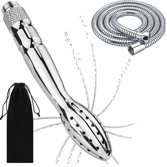 Anal Douches, Shower Cleaner Enema Douche System Handheld Water Shower Nozzle Anal Rinse Cleaning Kit for Men Women with 59inch Shower Hose