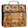 thumbnail image 2 of Water-Resistant 3-Ring Binder Organizer with Multiple Pockets Zipper Binder Bag for Office Decorative Sun Design, 2 of 8