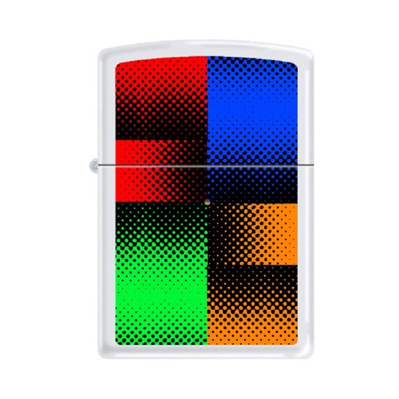 Zippo Lighter -Personalized Customize Message Engrave on Backside for Art Geometric Design (Barrett Smythe Half Tones Z5328)