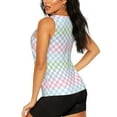 thumbnail image 3 of Haiem Colorful Checkerboard Workout Tank Tops for Women, Athletic Sports Slim-Fit Tank Tops, Compression Sleeveless Dry Fit Shirts,Athletic Shirt-XX-Large, 3 of 9