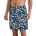 thumbnail image 2 of KLL Dental Seamless Men's Casual Summer Beach Shorts Hawaiian Shorts with Pockets-X-Large, 2 of 5