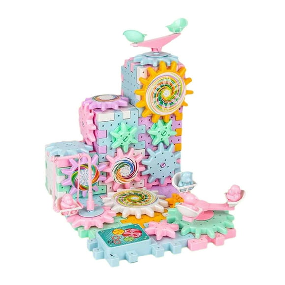 Bunblic DIY Puzzle Gear Building Toy Set Developmental Toy Fine Motor Skill Construction Toys DIY Mechanical Gear for Preschool Gifts