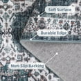thumbnail image 4 of Hasoo Washable Rug 10' x 13' Rugs for Living Room Vintage Floral Farmhouse Indoor Non Slip Large Carpet for Bedroom, Blue, 4 of 6