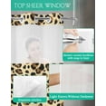 thumbnail image 4 of No Hook Shower Curtains with Snap in Liner, Leopard Waterproof Fabric Shower Curtain, Brown Animals Art Modern Farmhouse Double Layers & See-Through Top Window Bathroom Curtains 60''x72'', 4 of 6