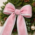 thumbnail image 6 of ZENVIVE Pink Velvet Christmas Wired Ribbon, 3.9 Inch × 5.4 Yard Embossed Border Fabric Ribbon, Xmas Winter Holiday Ribbon Bows Accessories for Crafting Gift Wrapping Decorations, 6 of 7