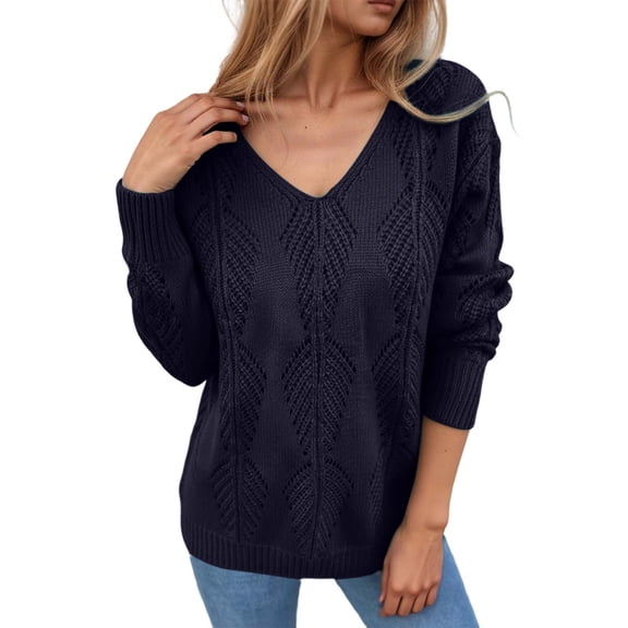 Ediodpoh Reversible Knit Cardigan for Women Long Sleeve Open Front Sweater with Backless Design Outwear for Fall Winter Black M