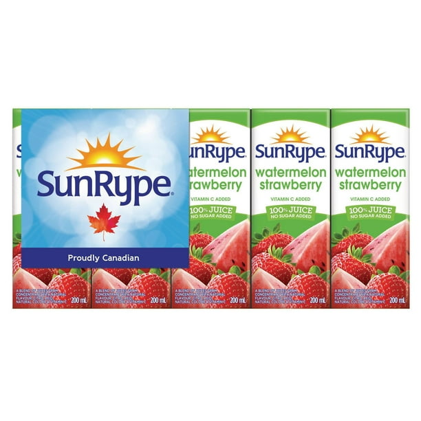 Jus de melon d’eau et fraise 100 % jus sans sucre ajouté SunRype