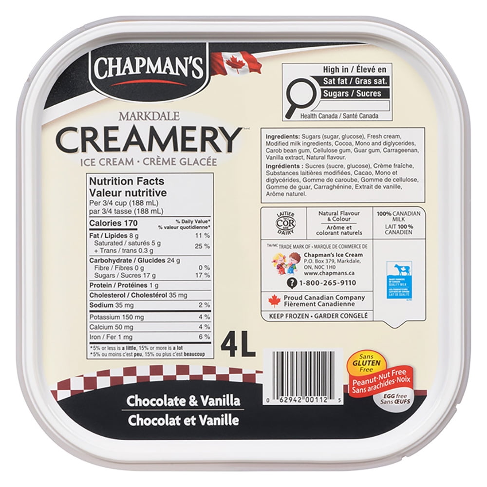 Chapman's Markdale Creamery Chocolate & Vanilla Checkerboard Ice Cream in a Tub