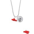 thumbnail image 2 of Delight Jewelry Resin Puffy Red Lobster Silvertone Script Initial Disc - P - Charm Necklace, 20"+3", 2 of 4