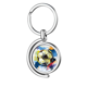thumbnail image 1 of Football soccer Sports pintado Rotating keychain Metal Keyring Holder, 1 of 2