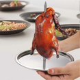 thumbnail image 1 of Chicken Roaster Rack Vertical Skewer Barbecue Grilling Rack Meat Spit Perfect For Steak Chicken Meats Beer Smoker Accessory, 1 of 2