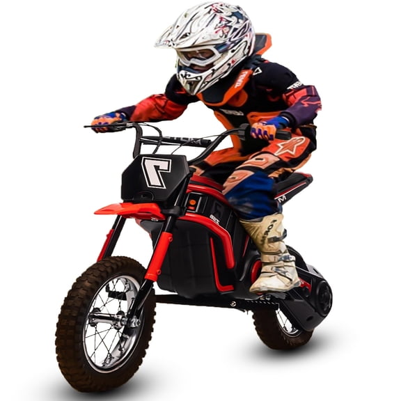 TROPOW 24 Volt Ride On Toys for Boys,Electric Dirt Bike for Kids - 350W Ride On Motorcycle, Ages 5 , Up to 14.29 MPH, 2-Speed Modes, Max Weight 135 Lbs, Red
