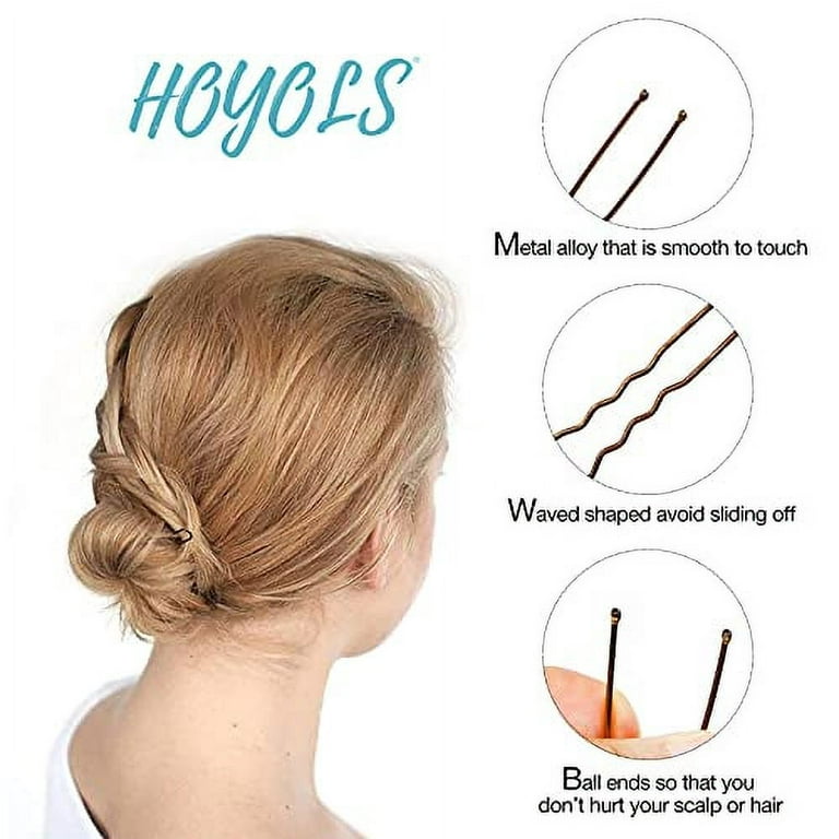 Bobby Pins Brown Hair, MORGLES 240pcs Brown Bobby Pins Hair Pin Hair Accessories with Box for Women Girls (Brown,2.2 inch)