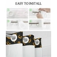 thumbnail image 5 of No Hook Shower Curtain with Snap in Liner, Black Halloween Evil Ghost Smiling Face Graffiti Hotel Shower Curtains for Bathroom, Washable Shower Curtain Liner Set with Mesh Top Window, 72”x78”, 5 of 6