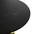 thumbnail image 4 of LeisureMod Verve Mid-Century Modern 48" Round Dining Table with MDF Top and Brushed Gold Pedestal Base for Dining Room and Kitchen, Black, 4 of 11