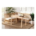 thumbnail image 2 of bali & pari Aina Modern Bohemian Honey Rattan 4-Piece Dining Nook Set, 2 of 23
