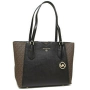 Michael Kors Mae Ladies Medium Brown / Black Leather Tote Bag 30H9GM5T8B292