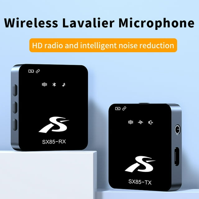 CDLYDCA SX85 Audio Microphone Lavalier Sans Fil pour PC Appareil Photo Reflex Numérique iPhone Type-C Téléphone Android Entrevue Micro en Direct Réduction du Bruit