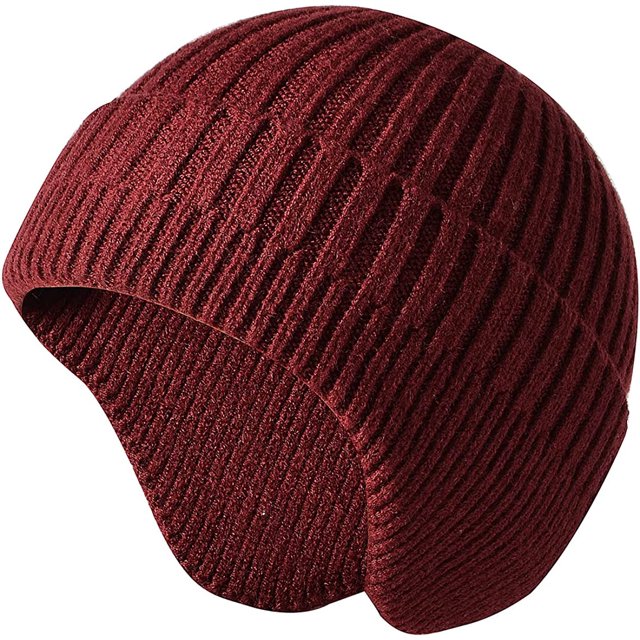 LinYooLi Bonnet Femme Hiver Chaud Tricoté avec Rabat d'Oreille Bonnet Crâne Tricoté Temps Froid