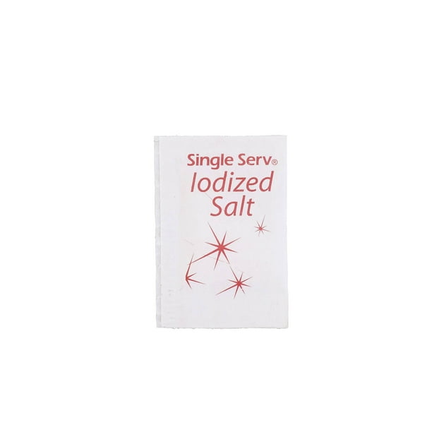 Single Serv Flat Iodized Salt Packet, 0.6 Gram 6000 per case