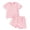 Pink, variant on Toddler Baby Girls Floral Clothes Ruffle Ribbed Knit T-Shirt Shorts Short Sleeves Sweatshirt Cute New Born Summer Clothes