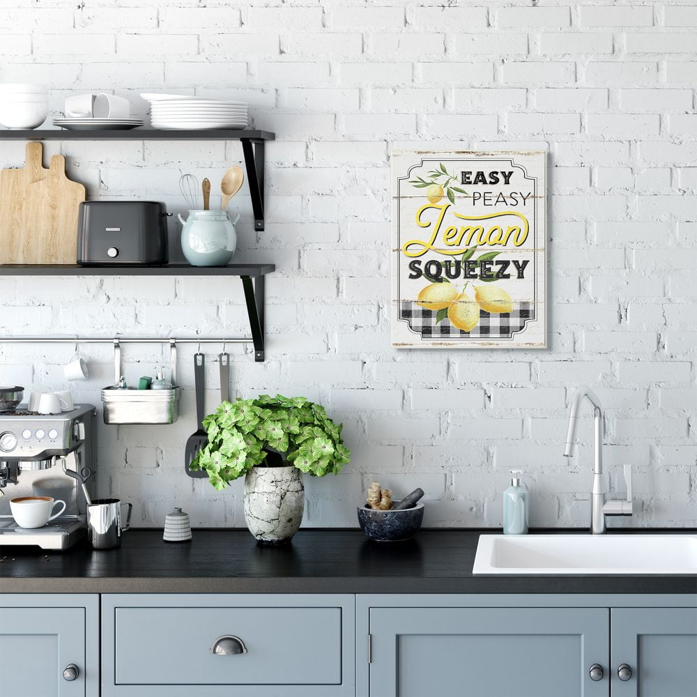 Stupell Industries Vintage Rustic Easy Peasy Lemon Squeezy Quote Wall Plaque Design by Jennifer Pugh, 13" x 19"