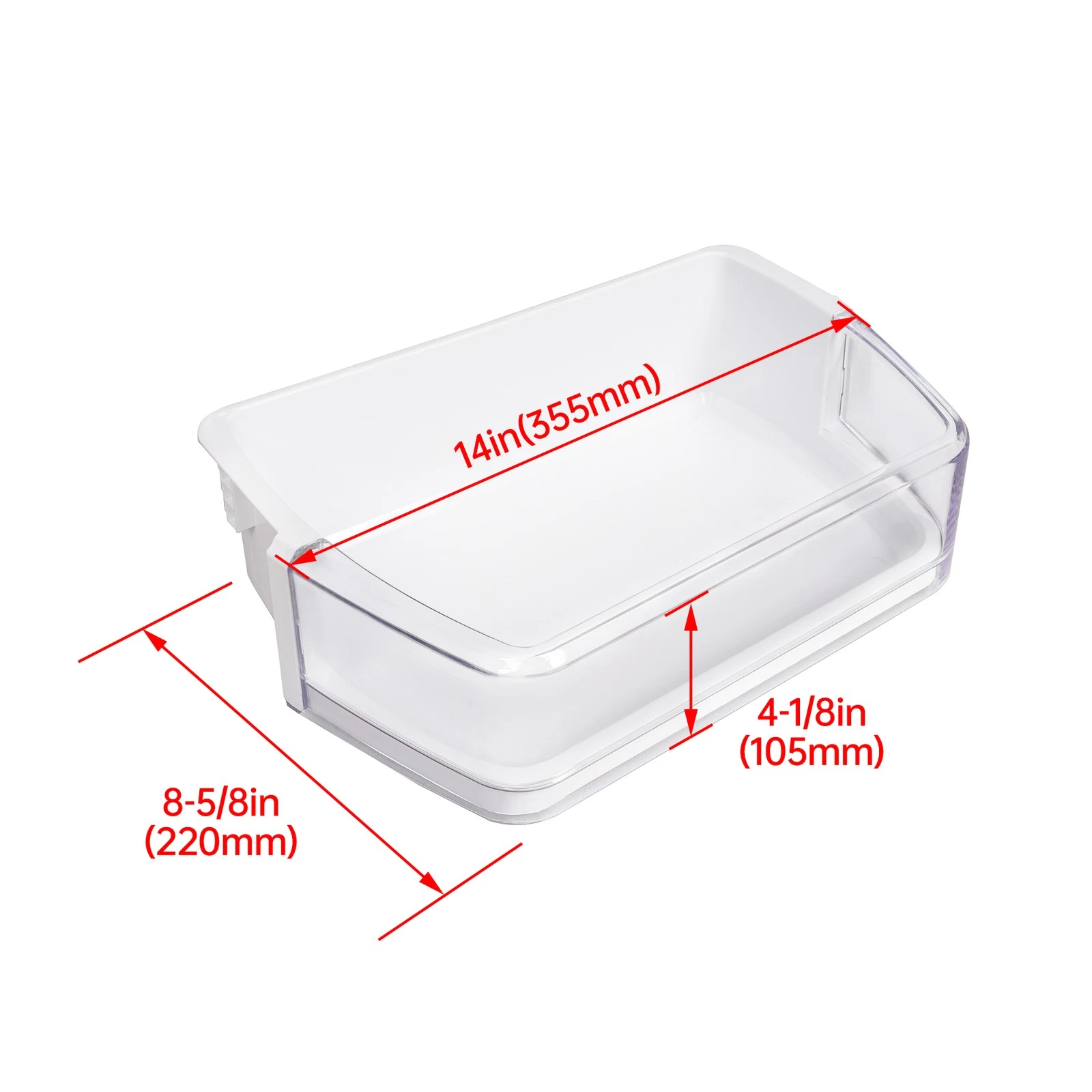 Kojem Refrigerator Door Shelf for Samsung Refrigerator Replacement for DA97-08406A AP4578480 2051375 PS4175803 EAP4175803 Right Door Bin Assembly Guard Plastic Clear White