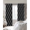 thumbnail image 3 of Black Knot Blackout Curtains, Light Blocking Print Window Curtains, Nautical Striped Monochrome Ocean Thermal Insulated Window Drapes for Living Room Kitchen Cafe 2 Panels, 84"W x 84"L, 3 of 9