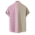 thumbnail image 6 of Diufon Men's Summer Shirts Big and Tall Short Sleeve Button Down Beach Shirts Casual Color Block Basic Shirts, 6 of 7
