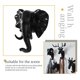 thumbnail image 2 of Perchero de pared con cabeza de animal en 3D, de resina, para abrigos y sombreros, resistente, para decoración del hogar, accesorios de baño, llavero, elefante negro, 2 of 8