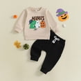 thumbnail image 2 of CAUYDY 6 9 12 18 24 Months Toddler Boy Fall Winter Clothes 2T 3T 4T 5T Infant Long Sleeved Sweatshirt Sweatpants 2Pcs Casual Set Newborn Going Home Outfit Beige for Sizes 2-3 Years, 2 of 8