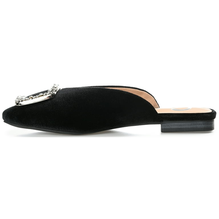 Journee Womens Sonnia Mules Square Toe Slip On Evening Dress Flats Walmart