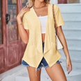 thumbnail image 4 of Aligament Womens Lightweight Cardigan 2024 Summer Short Sleeve Cardigans Open Front Beach Coverup Kimono Cardigan Yellow XXL, 4 of 7