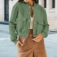 thumbnail image 2 of Aellinatey Womens Crop Jacket Long Sleeve Shacket Lightweight Fall Casual Coat with Pockets, 2 of 9