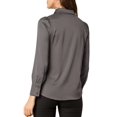 thumbnail image 3 of INSPIRE CHIC Women's Satin Blouse Puff Long Sleeve Collared Button Down Shirt Dressy Office Work Tops Business Casual XS Grey, 3 of 4