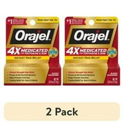 (2 pack) Orajel 4X Medicated Oral Pain Gel for Toothache & Gum Pain, 0.25 oz