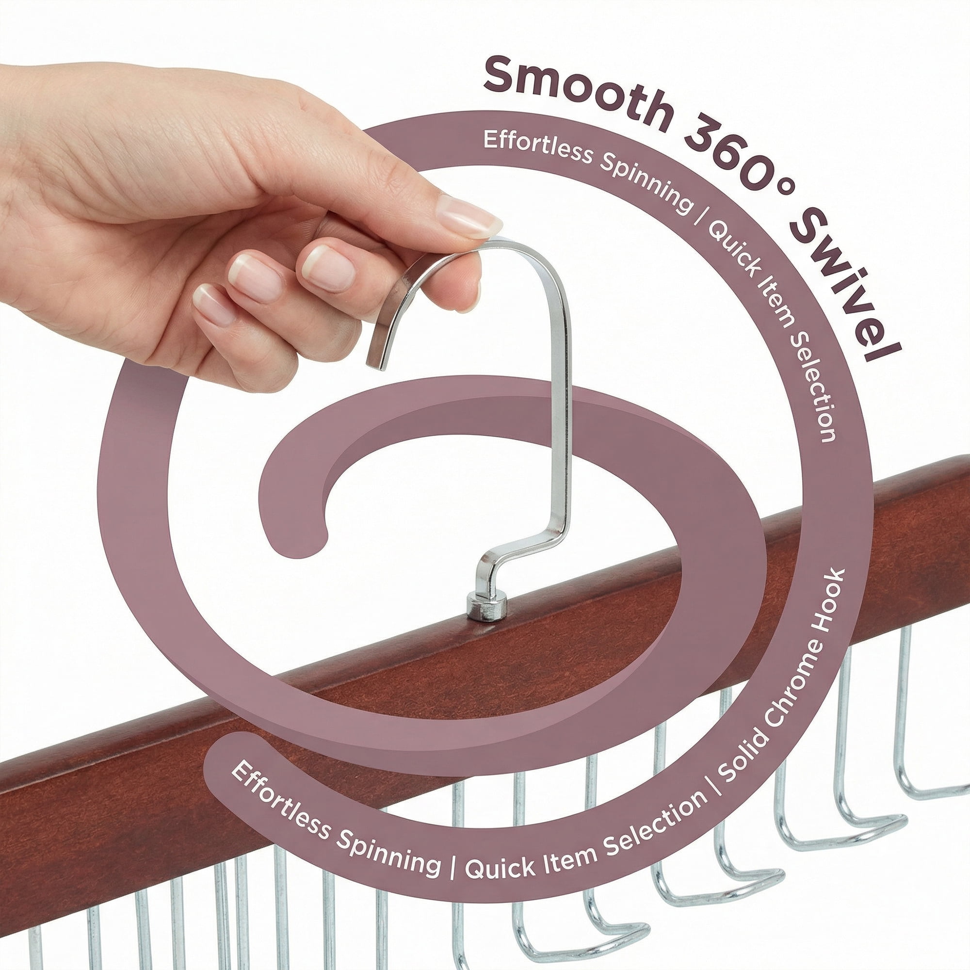 Unique Bargains 2Pcs Wood Tank Top Hanger With 8 Hooks Vintage