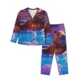 thumbnail image 1 of Balery Capybara Bathtub Fun Conjunto de Pijama con Estampado para Mujer, Conjunto de Dos Piezas con Manga Larga, Ropa de Dormir Suave con Bolsillos, Pijamas Cómodos-Small, 1 of 7