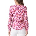 thumbnail image 4 of INSPIRE CHIC Women's Valentine's Day Ruffle Neck Long Sleeve Blouse Shirts XS Light Pink-Dots, 4 of 7