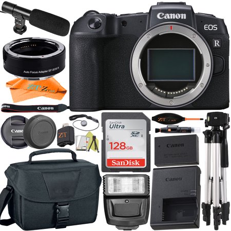 Canon EOS RP Mirrorless Digital Camera (Body Only) with Mount Adapter + SanDisk 128GB + Case + ZeeTech Accessory Bundle