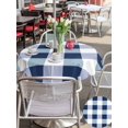 thumbnail image 5 of Outdoor Tablecloth with Umbrella Hole and Zipper, Navy Blue Plaid Waterproof Patio Tablecloth for Dining Round 60'', Spring Farmhouse Buffalo Checkered Wipeable Table Cover for Picnic BBQ Party Patio, 5 of 9