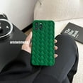 thumbnail image 3 of for iPhone Case Cute 3D Weave Plated Design Soft TPU Silicone Camera Screen Protect Bumper for Women Girls Slim Reinforced Shockproof (Green,iPhone 14 Pro), 3 of 10