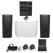 JBL DJ PACKAGE w/ (2) Dual 15” Speakers+Mackie Mixer+Facade+Mics+Fogger+Par Cans