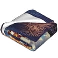 thumbnail image 2 of Cauagu Night Sky Bald Eagle Pattern Flannel Bed Blankets,Fleece Blanket Comfortable Air Conditioning Blanket for Sofa Bed Travel Couch & Living Room -60"x50", 2 of 8