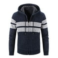 thumbnail image 1 of Chandail à Capuche d'Hiver pour Hommes à Manches Longues Cardigan Rayé Chaud Mode Épais Confortable Élégant Décontracté, 1 of 5