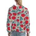 thumbnail image 7 of Uemuo Tomato Pattern Women's Hoodie with Eye-catching Drawstrings- Casual Pullover Hoodie with Kangaroo Pocket, Stylish Hooded Sweatshirt-X-Large, 7 of 7