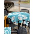 thumbnail image 5 of Outdoor Tablecloth with Umbrella Hole for Patio/Picnic/Party/Camping, Teal Cyan Leaves Waterproof Table Cloth Square Cover Washable, Farmhouse Botanical Branch Vintage Boho Leaf (60"x 60"), 5 of 9