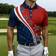 thumbnail image 4 of Men's US 250th Anniversary 3D Print Polo Shirt with Dynamic Graphic Design and Flag Motif Featuring Short Sleeve Turn-Down Collar Red L, 4 of 6