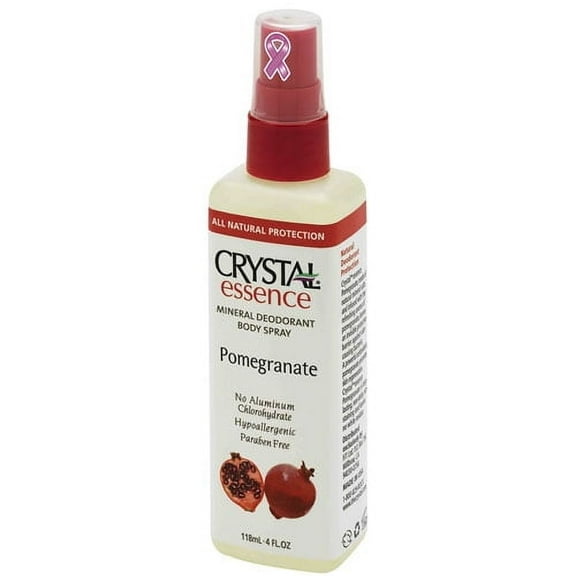 French Transit Crystal Essence Mineral Deodorant Body Spray, Pomegranate, 4 Oz